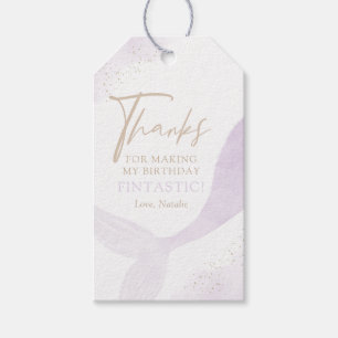 Lila Mermaid Girl Birthday Party Geschenkanhänger