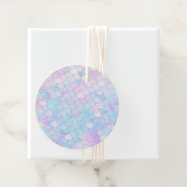 Lila Mermaid Iridescent Holographic Geschenkanhänger (Beispiel)
