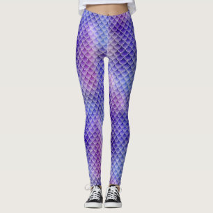 Lila Mermaid-Scale-Leggings Leggings