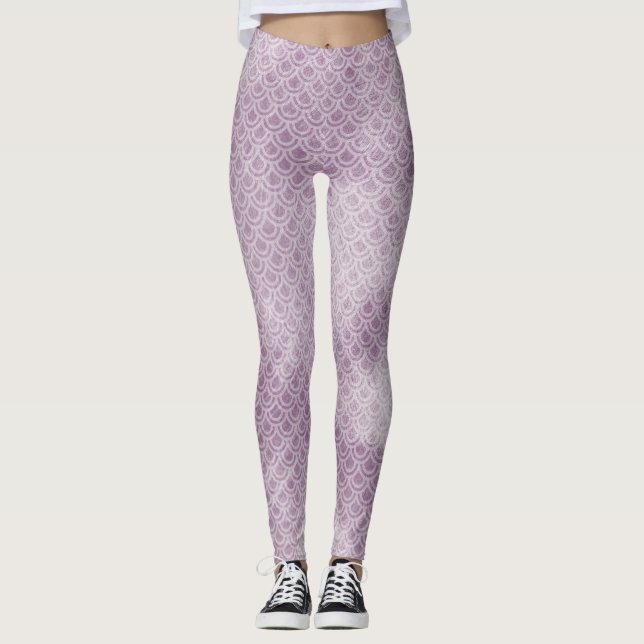 Lila Mermaid Scaly Legs Leggings (Vorderseite)