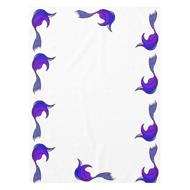 Lila Mermaid Schwanz Tableclout Tischdecke (Vorderseite)