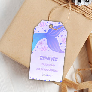 Lila Mermaid-Schwanz-Tags Geschenkanhänger