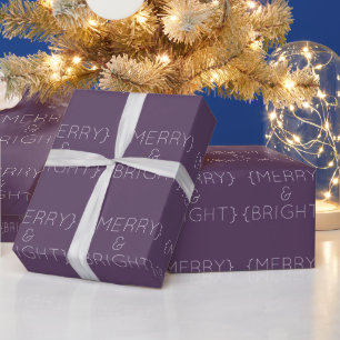 Lila Merry and Bright Wrapping Paper Geschenkpapier
