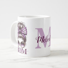 Lila Messy Bun Mama Ehefrau Boss Jumbo-Tasse