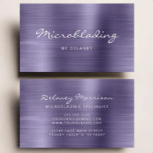 Lila Metall-Schrift-Microblading mit Pinselstrich