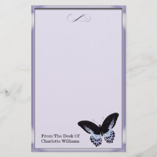 Lila Metallic Butterfly Briefpapier