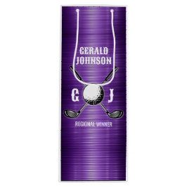 Lila Metallic Lines Golf Monogram Design Geschenktüte Für Weinflaschen