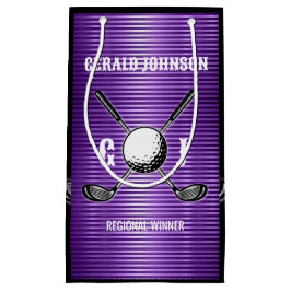 Lila Metallic Lines Golf Monogram Design Kleine Geschenktüte