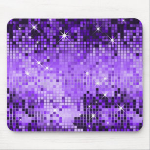 Lila Metallic-Sequins sehen Disco-Mirror-Bling Mousepad