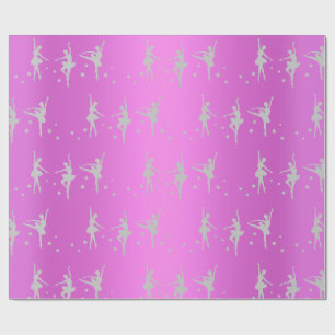 LILA METALLIKER BALLERINA BIRTHDAY WEDING WRAP GESCHENKPAPIER