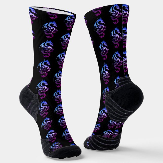 Lila Metallischer Drache Socken (Gewinkelt)