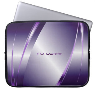Lila, metallisches, glattes Stahlmuster Laptopschutzhülle