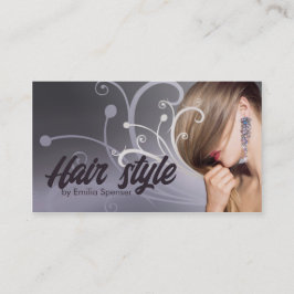 Lila Metallkurven Stylist-Karte Visitenkarte