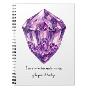Lila metaphysische Affirmation des Amethyst Notizblock
