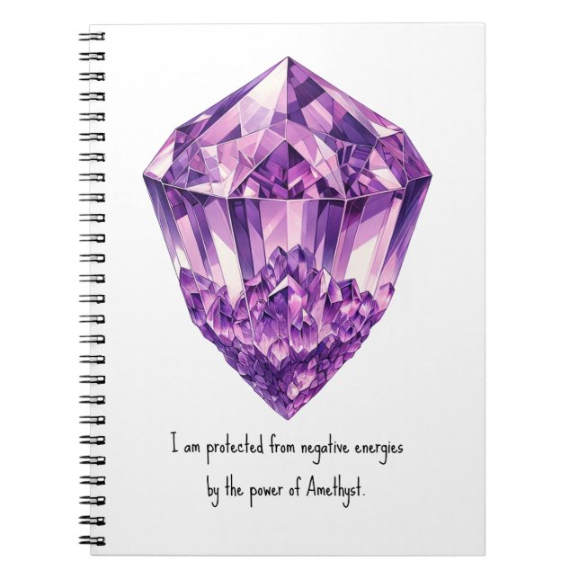 Lila metaphysische Affirmation des Amethyst Notizblock (Vorderseite)