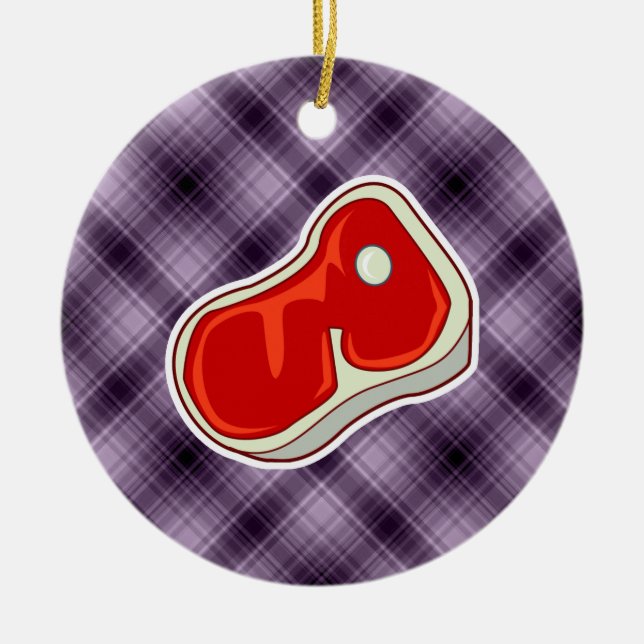Lila Metzgersteak Keramikornament (Vorne)
