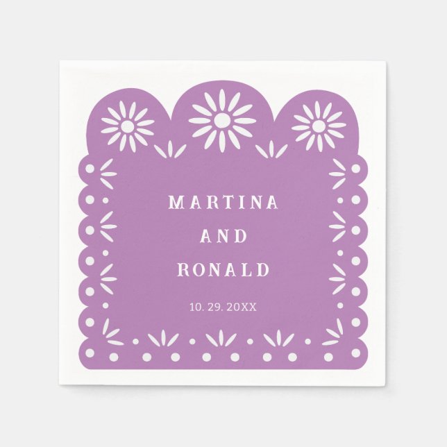 LILA MEXICAN PAPEL PICADO SERVIETTE (Vorderseite)