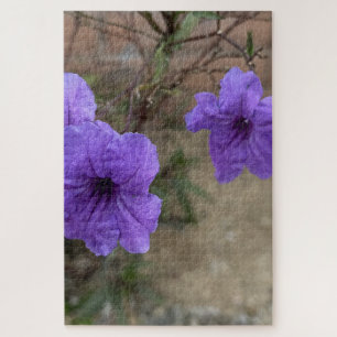 Lila Mexikanische Petunie Ruellia Simplex Blüten Puzzle