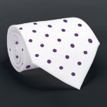 Lila Mini Polka Dot Muster auf Weiß Krawatte<br><div class="desc">Stilvolle lila Mini-Polka-Punkte bilden ein klassisches geometrisches Muster auf weißem Hintergrund. Klicken Sie auf den Link "Rocklawn Arts",  um das Design auf anderen Artikeln zu sehen. Digitales Bild. Copyright ©Claire E. Skinner. Alle Rechte vorbehalten.</div>