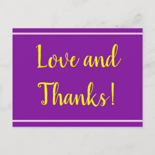 Lila, Minimal & elegant "Liebe und Dank!" Karte