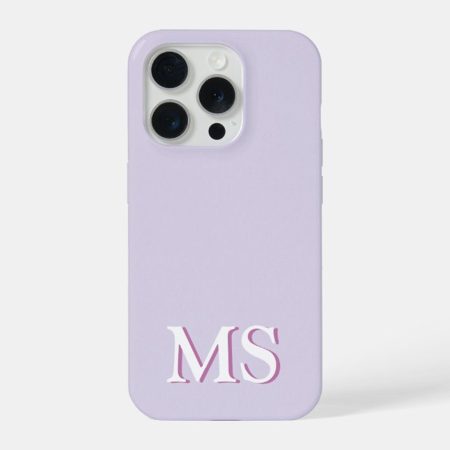 Lila Minimal Monogramm iPhone-Hülle iPhone Hülle (Rückseite)