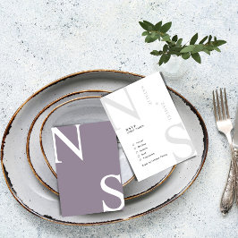 Lila Minimalistische und elegante, kühne Hochzeite RSVP Karte