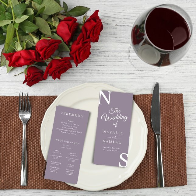 Lila Minimalistische und kühne Initialen Hochzeits (Von Creator hochgeladen)