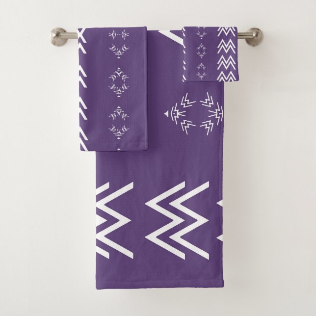 Lila Minimalistischer Mudtuch Badhandtuch Set (Insitu)