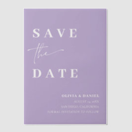 Lila Minimalistisches Elegant Save the Date