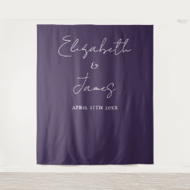 Lila Minimalistisches Hochzeitsszenario - Hintergr Wandteppich