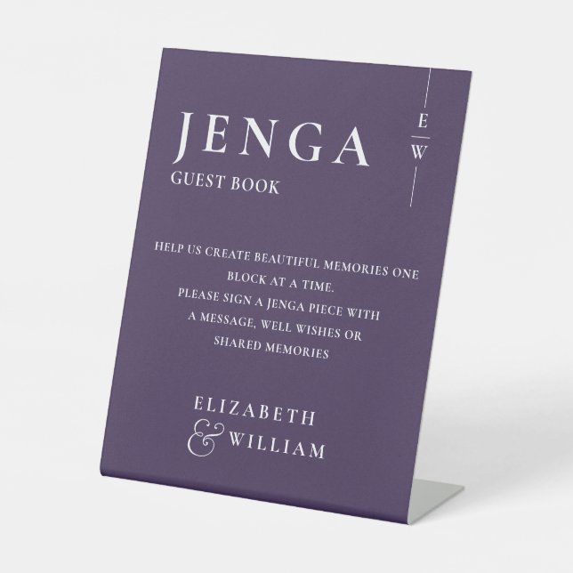 Lila Minimalistisches Jugendgästebuch Sockelschild (Vorderseite)