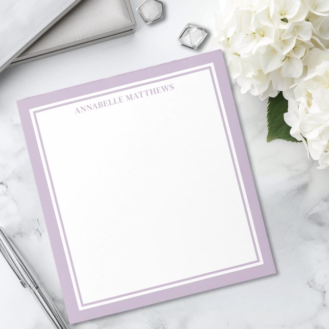Lila minimalistisches Monogramm Notizblock (Purple Minimalist Monogram Notepad )