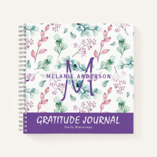 Lila Minze Blume Dankbarkeit Sessing Journal Notizbuch