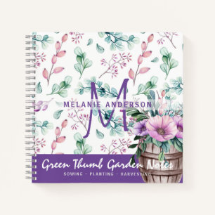 Lila Minze Blumengärtner Journal Gardenning Notizbuch