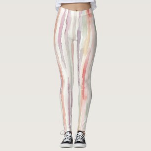 Lila Minze Pfirsich Rose Streifen Leggings