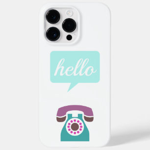 Lila Minze Retro Telefon Hallo Typografie Zitat Case-Mate iPhone Hülle