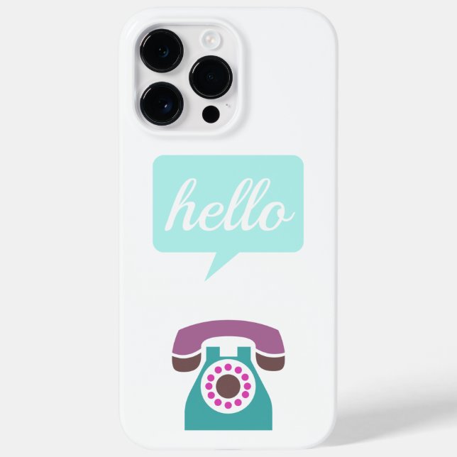 Lila Minze Retro Telefon Hallo Typografie Zitat Case-Mate iPhone Hülle (Rückseite)
