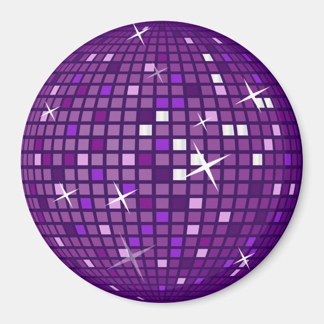 LILA MIRROR DISCO BALL MAGNET (Vorne)
