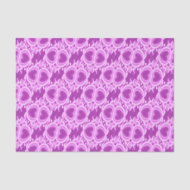 Lila Mirrored Hearts Seidenpapier (Vorderseite)