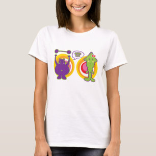 Lila & Miss Green Niedlich Cartoon Character T-Shirt