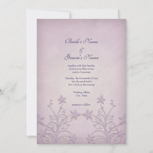Lila Mist Floral Elegantes Hochzeitsempfang Einladung