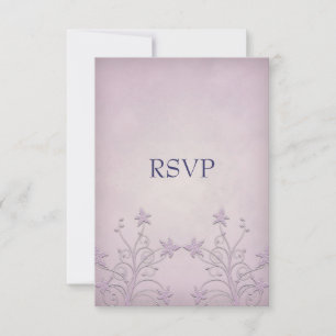 Lila Mist Floral Wedding RSVP Notes Karte
