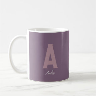 Lila Mist-Monogramm Kaffeetasse