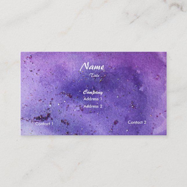 Lila Misty Sparkle Business Card Visitenkarte (Vorderseite)