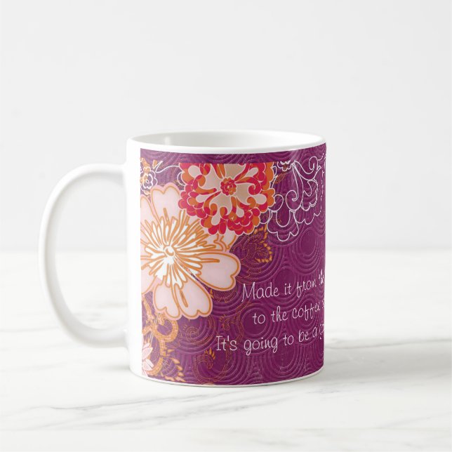 Lila mit Big Blume Coffee Pot Tasse (Links)