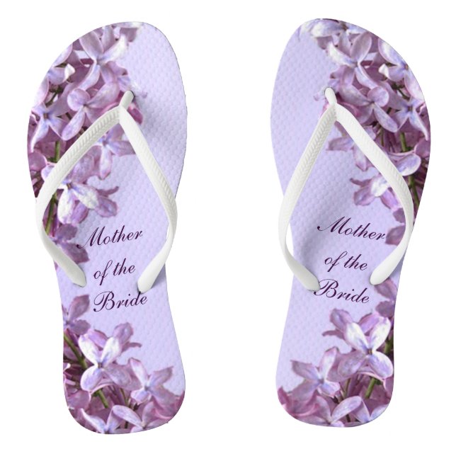Lila mit BlumenBlumen, die Mutter der Braut Flip Flops (Fußbett)