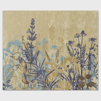 lila mit BlumenVintages Geschenkpapier