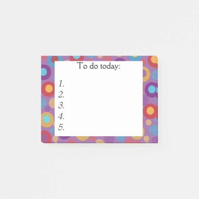 Lila mit farbigen Punkten Post It Note Post-it Klebezettel (Vorderseite)