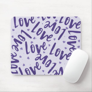 LILA MIT HAND DRAWN RANDOM-LIEBE MOUSEPAD
