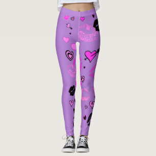 Lila mit Herz und Lippen Leggings